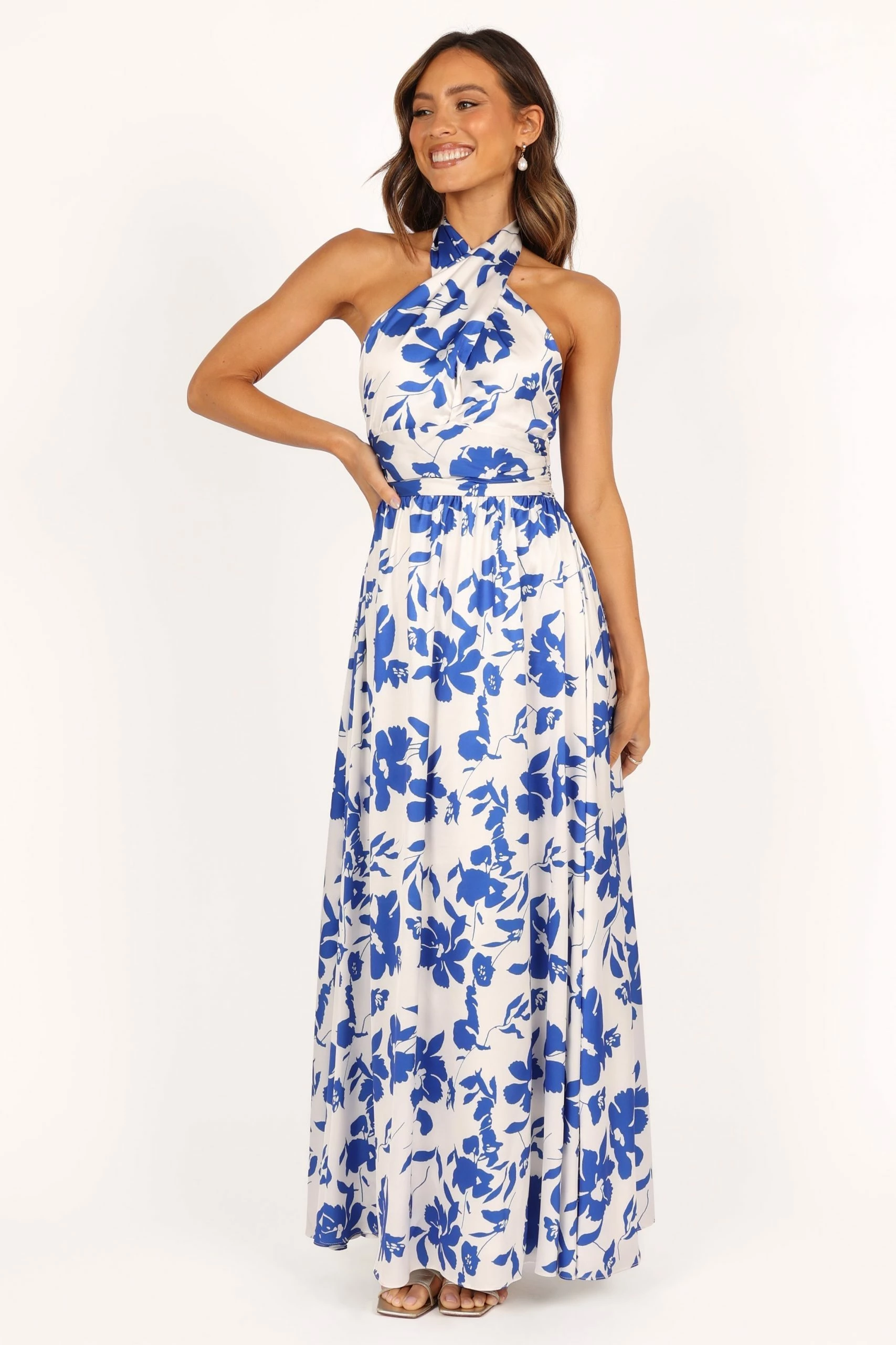 Allora Halter Dress - Blue Floral 7 Allora Halter Dress - Blue Floral - Image 7