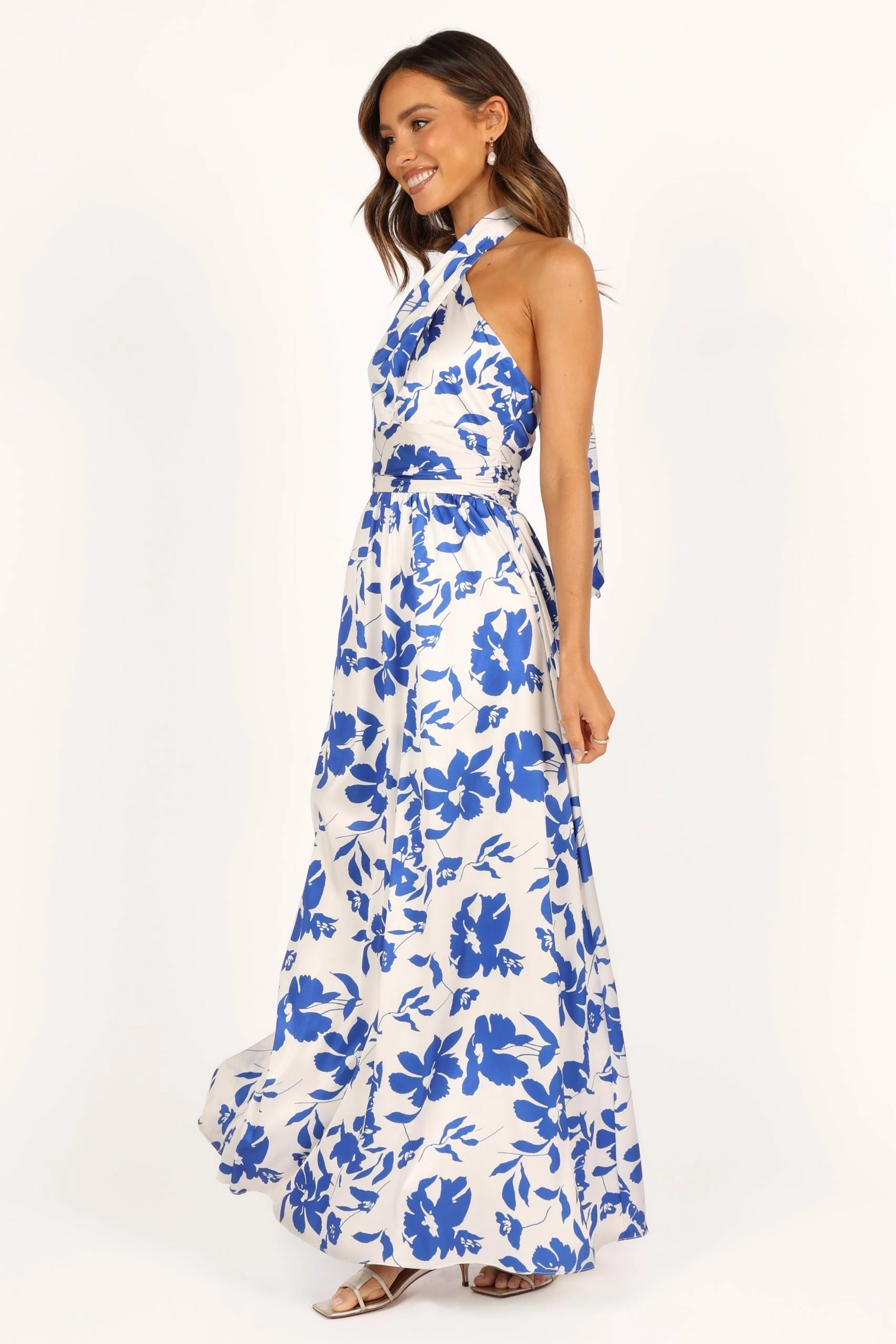 Allora Halter Dress - Blue Floral 8 Allora Halter Dress - Blue Floral - Image 8