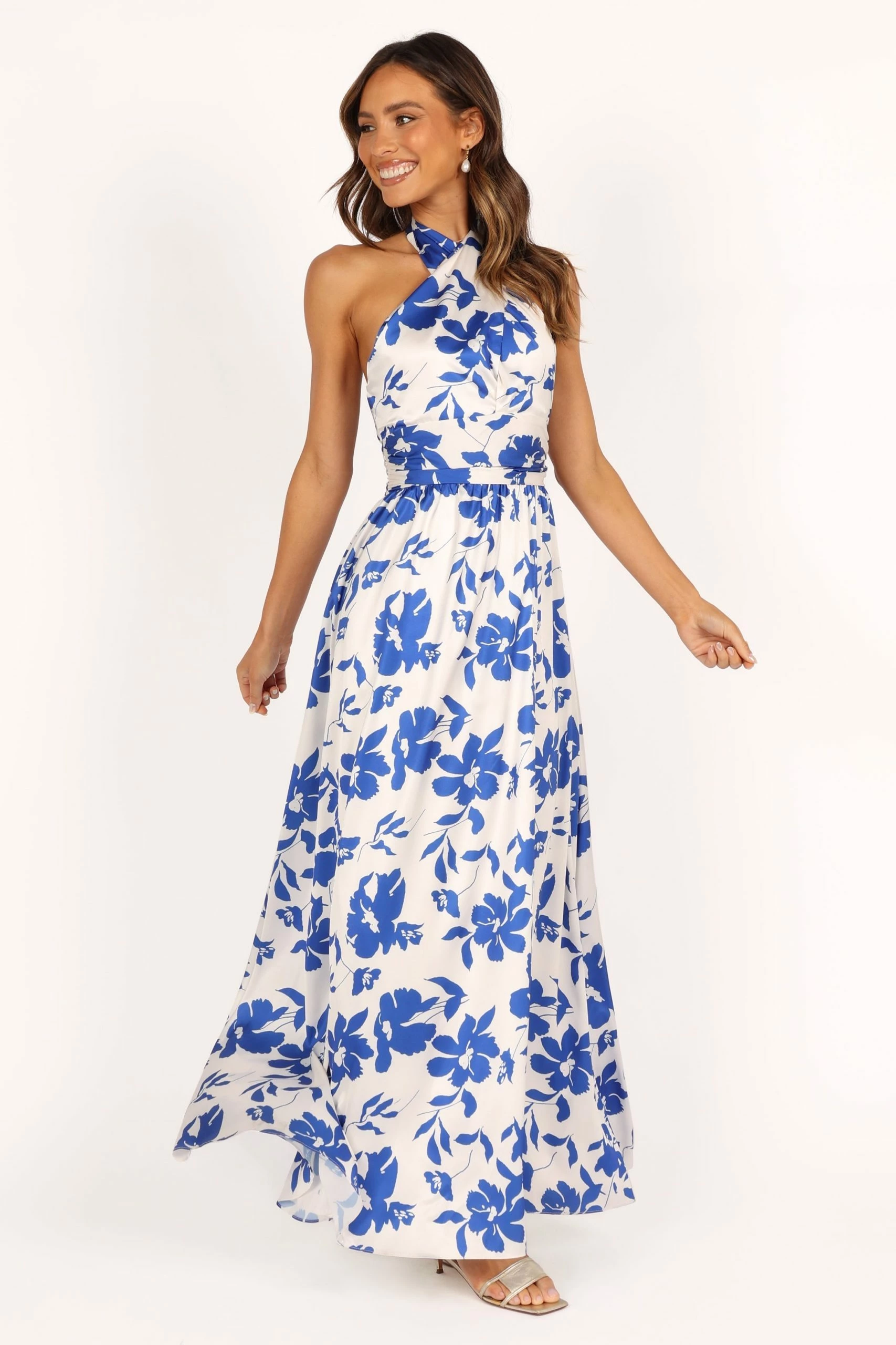 Allora Halter Dress - Blue Floral 10 Allora Halter Dress - Blue Floral - Image 10