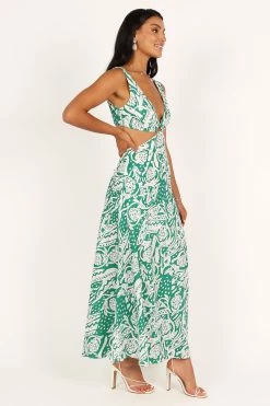 Alora Dress - Green -Dress Shop petal and pup usa dresses alora dress green 33337393873073