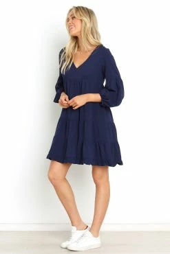 Alua Dress - Navy -Dress Shop petal and pup usa dresses alua dress navy 29970781700273
