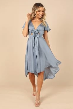 Dress Shop -Dress Shop petal and pup usa dresses amanda hi lo tie front dress blue 32380555919537