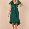 Amanda Hi Lo Tie Front Dress - Emerald