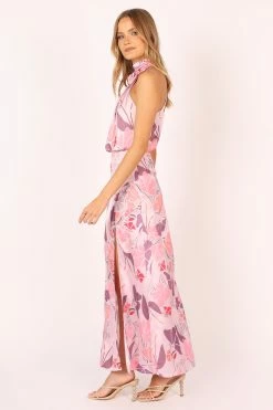 Amelia Halterneck Maxi Dress - Pink Floral -Dress Shop petal and pup usa dresses amelia halterneck maxi dress pink floral 33856931463345