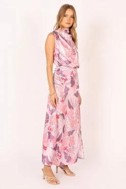 Amelia Halterneck Maxi Dress - Pink Floral -Dress Shop petal and pup usa dresses amelia halterneck maxi dress pink floral 33856931528881