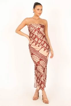 Amelie Strapless Maxi Dress - Rust Pink -Dress Shop petal and pup usa dresses amelie strapless midi dress rust pink 33810810896561
