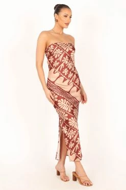 Amelie Strapless Maxi Dress - Rust Pink -Dress Shop petal and pup usa dresses amelie strapless midi dress rust pink 33810810962097