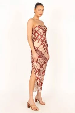 Amelie Strapless Maxi Dress - Rust Pink -Dress Shop petal and pup usa dresses amelie strapless midi dress rust pink 33810811027633