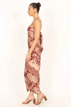 Amelie Strapless Maxi Dress - Rust Pink -Dress Shop petal and pup usa dresses amelie strapless midi dress rust pink 33810811158705