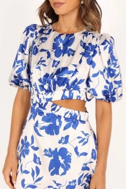 Aminah Puff Sleeve Dress - Blue Floral -Dress Shop petal and pup usa dresses aminah puff sleeve dress blue floral 33481578971313