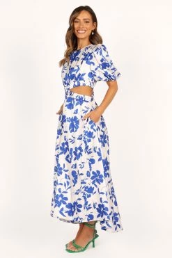 Aminah Puff Sleeve Dress - Blue Floral -Dress Shop petal and pup usa dresses aminah puff sleeve dress blue floral 33481579036849