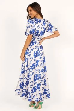 Aminah Puff Sleeve Dress - Blue Floral -Dress Shop petal and pup usa dresses aminah puff sleeve dress blue floral 33481579069617