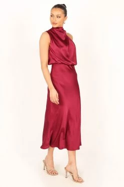 Anabelle Halter Neck Midi Dress - Berry 18 Anabelle Halter Neck Midi Dress - Berry -Dress Shop petal and pup usa dresses anabelle halter neck maxi dress berry 33810826231985