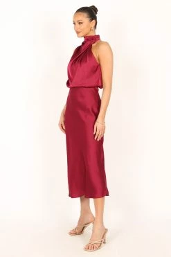 Anabelle Halter Neck Midi Dress - Berry 20 Anabelle Halter Neck Midi Dress - Berry -Dress Shop petal and pup usa dresses anabelle halter neck maxi dress berry 33810826297521