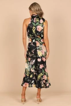 Anabelle Halter Neck Midi Dress - Black Floral 9 Anabelle Halter Neck Midi Dress - Black Floral -Dress Shop petal and pup usa dresses anabelle halter neck maxi dress black floral 32627501826225