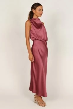 Anabelle Halter Neck Midi Dress - Dusty Rose -Dress Shop petal and pup usa dresses anabelle halter neck maxi dress dusty rose 33234569920689