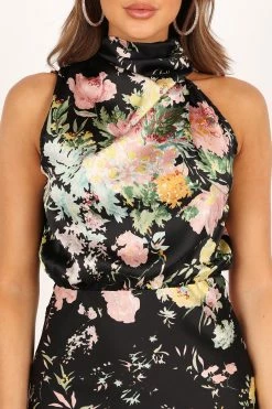 Anabelle Halter Neck Mini Dress - Black Floral -Dress Shop petal and pup usa dresses anabelle halter neck mini dress black floral 33511718256817