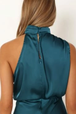 Anabelle Halter Neck Mini Dress - Teal -Dress Shop petal and pup usa dresses anabelle halter neck mini dress teal 33925832048817