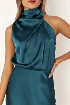 Anabelle Halter Neck Mini Dress - Teal -Dress Shop petal and pup usa dresses anabelle halter neck mini dress teal 33925832179889