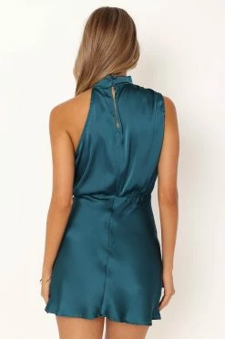 Anabelle Halter Neck Mini Dress - Teal -Dress Shop petal and pup usa dresses anabelle halter neck mini dress teal 33925832212657