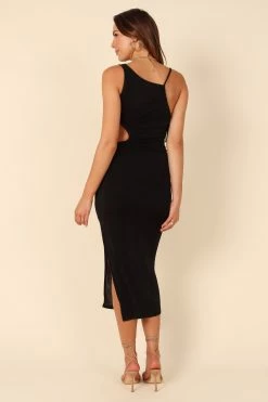 Andean Side Cutout Midi Dress - Black -Dress Shop petal and pup usa dresses andean side cutout midi dress black 32129772617905
