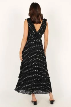 Andromeda Maxi Dress - Black White Polka Dot -Dress Shop petal and pup usa dresses andromeda midi dress black white polka dot 33779269763249