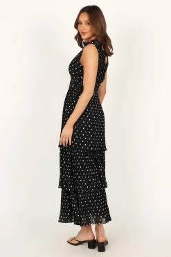 Andromeda Maxi Dress - Black White Polka Dot -Dress Shop petal and pup usa dresses andromeda midi dress black white polka dot 33779269796017