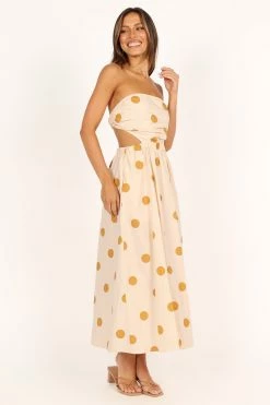 Angelique Dress - Beige Spot -Dress Shop petal and pup usa dresses angelique dress beige spot 33378338177201