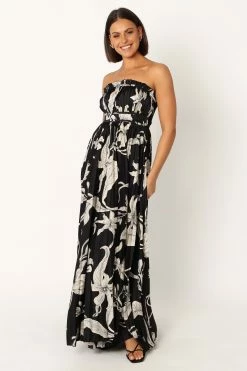 Angelique Strapless Maxi Dress - Black Floral 14 Angelique Strapless Maxi Dress - Black Floral -Dress Shop petal and pup usa dresses angelique strapless maxi dress black floral 34007554457777