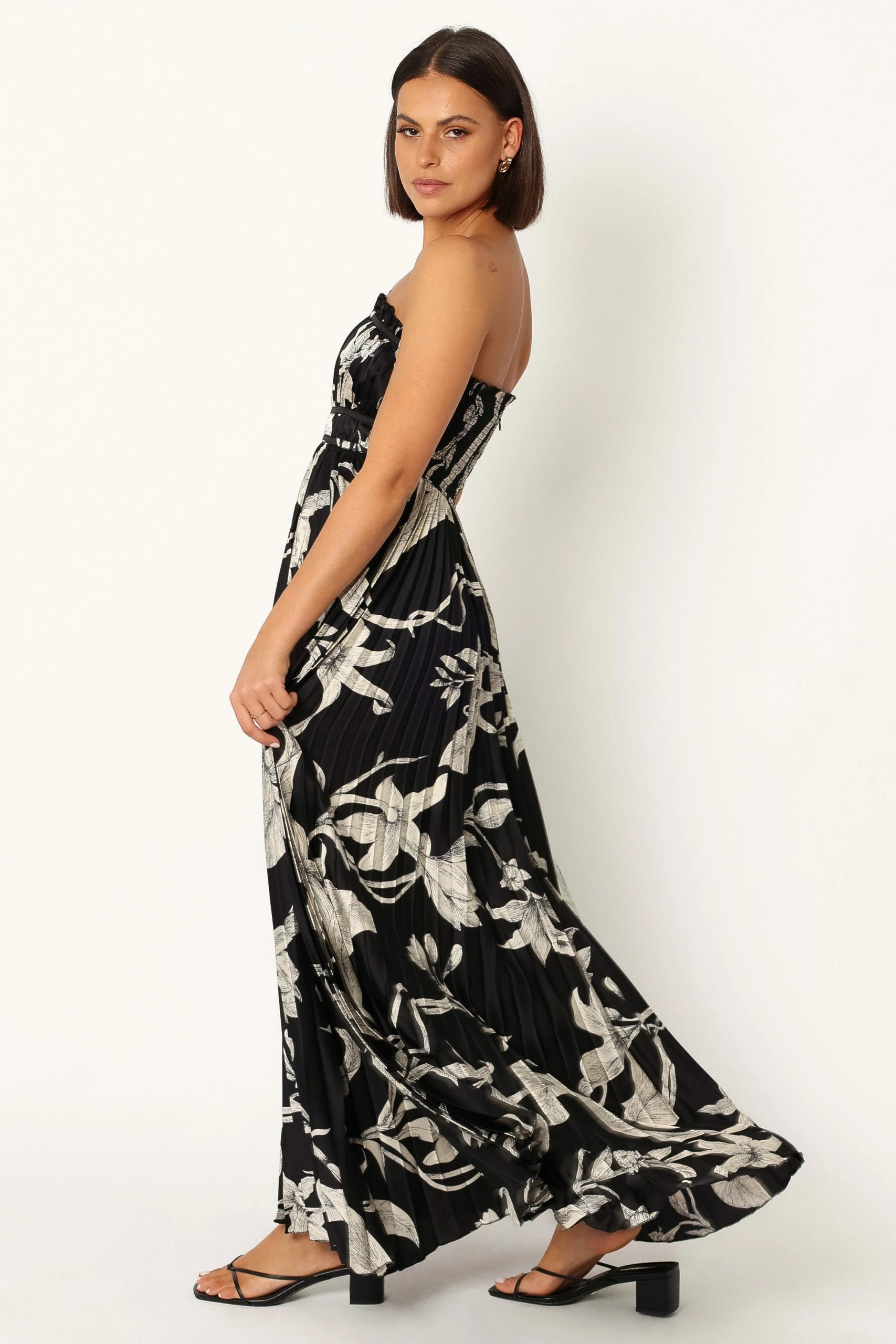 Angelique Strapless Maxi Dress - Black Floral 5 Angelique Strapless Maxi Dress - Black Floral - Image 5