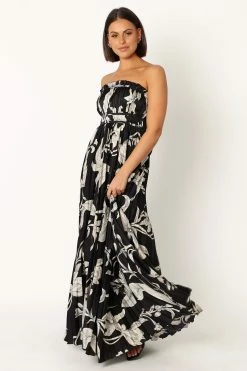 Angelique Strapless Maxi Dress - Black Floral 17 Angelique Strapless Maxi Dress - Black Floral -Dress Shop petal and pup usa dresses angelique strapless maxi dress black floral 34007554556081