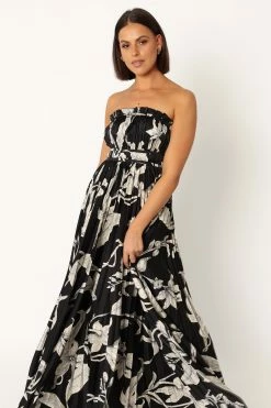 Angelique Strapless Maxi Dress - Black Floral 19 Angelique Strapless Maxi Dress - Black Floral -Dress Shop petal and pup usa dresses angelique strapless maxi dress black floral 34007554621617
