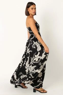 Angelique Strapless Maxi Dress - Black Floral 20 Angelique Strapless Maxi Dress - Black Floral -Dress Shop petal and pup usa dresses angelique strapless maxi dress black floral 34007554654385