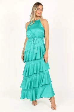 Annalise Tiered Maxi Dress - Teal -Dress Shop petal and pup usa dresses annalise tiered maxi dress teal 33520561520817