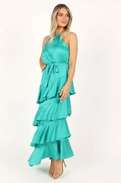 Annalise Tiered Maxi Dress - Teal -Dress Shop petal and pup usa dresses annalise tiered maxi dress teal 33520561717425