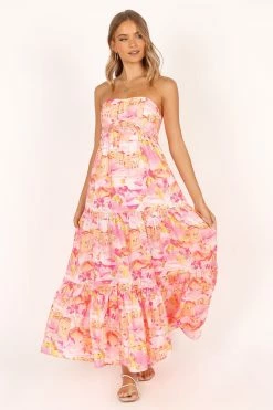 Arianna Strapless Dress - Pink Scenic 21 Arianna Strapless Dress - Pink Scenic -Dress Shop petal and pup usa dresses arianna strapless dress pink scenic 33643536318641