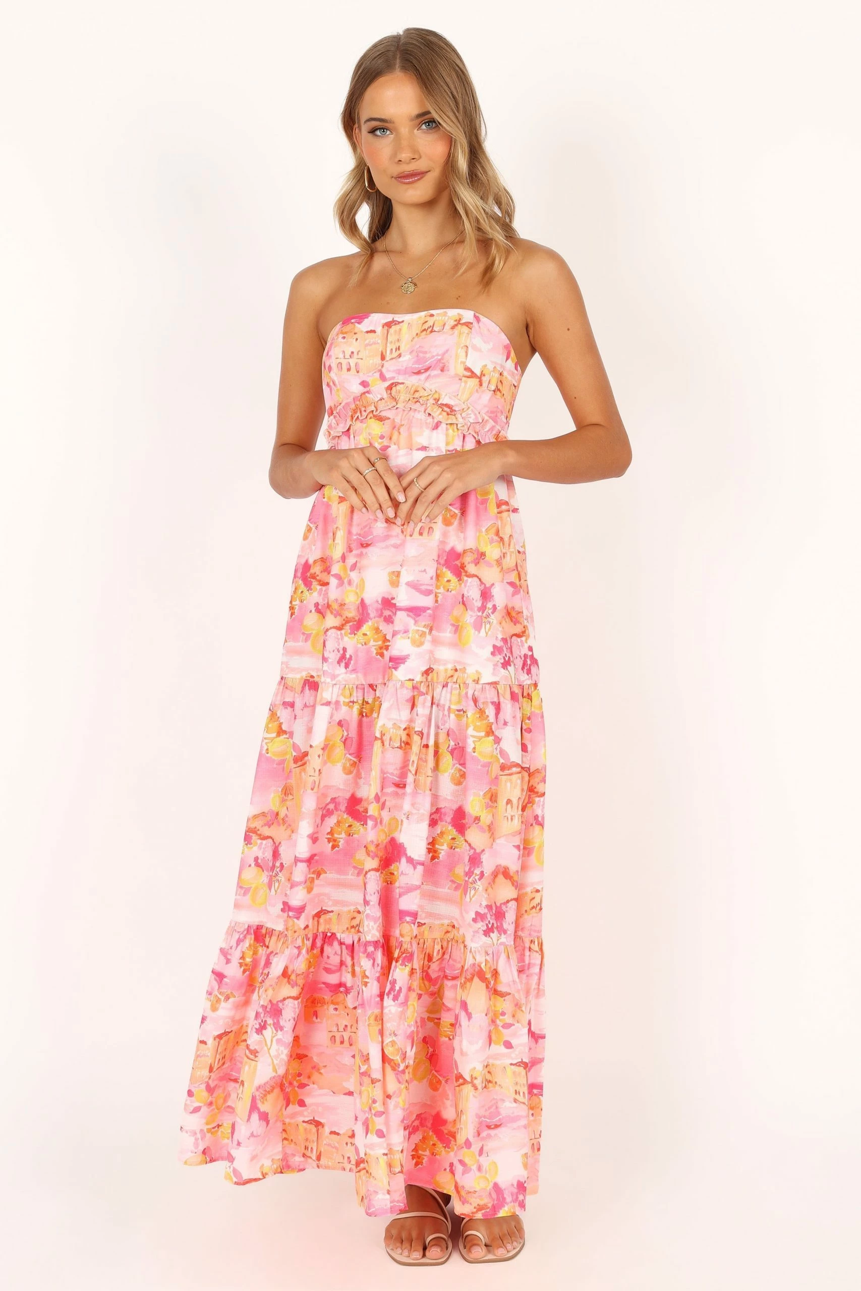 Arianna Strapless Dress - Pink Scenic 10 Arianna Strapless Dress - Pink Scenic - Image 10