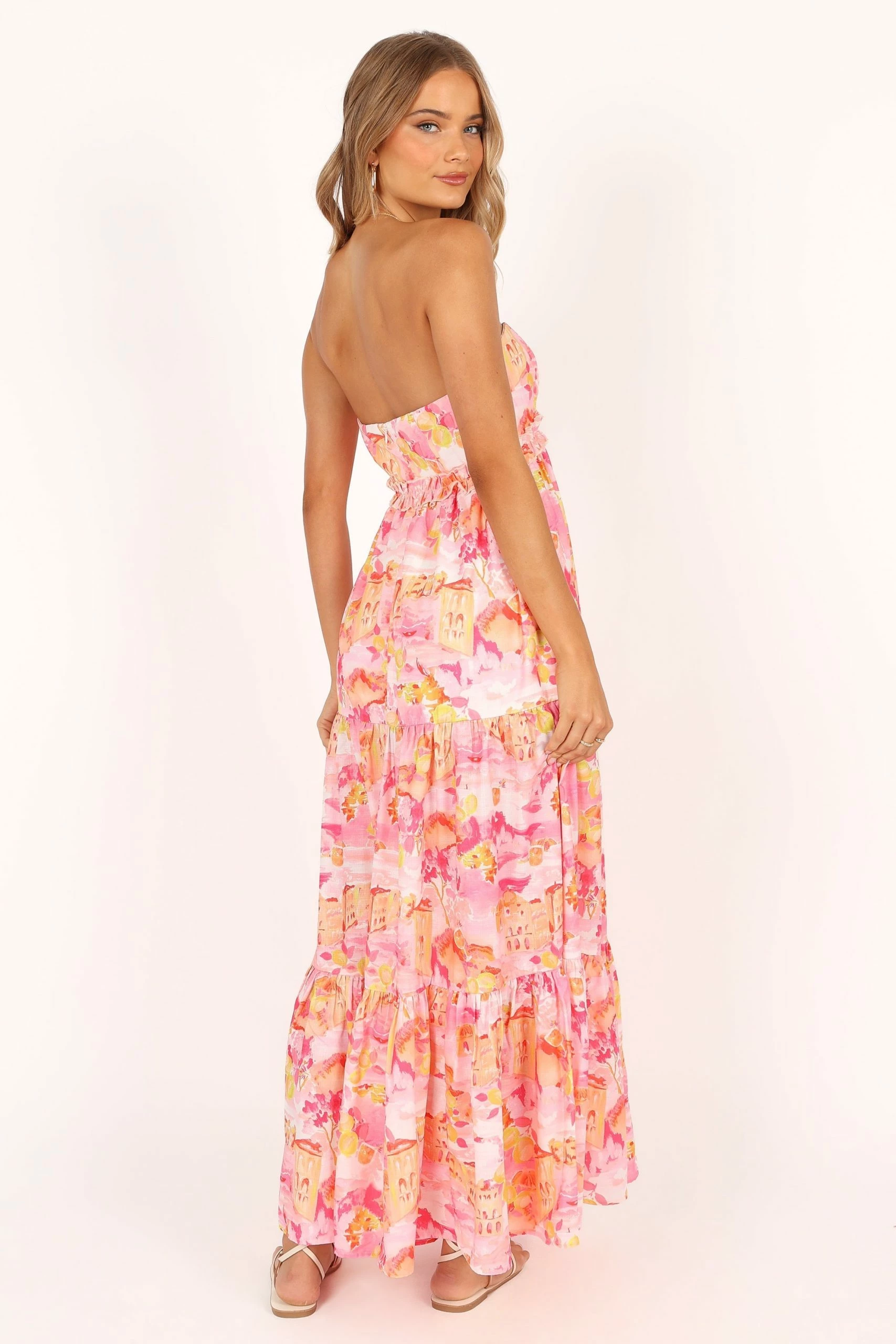 Arianna Strapless Dress - Pink Scenic 13 Arianna Strapless Dress - Pink Scenic - Image 13