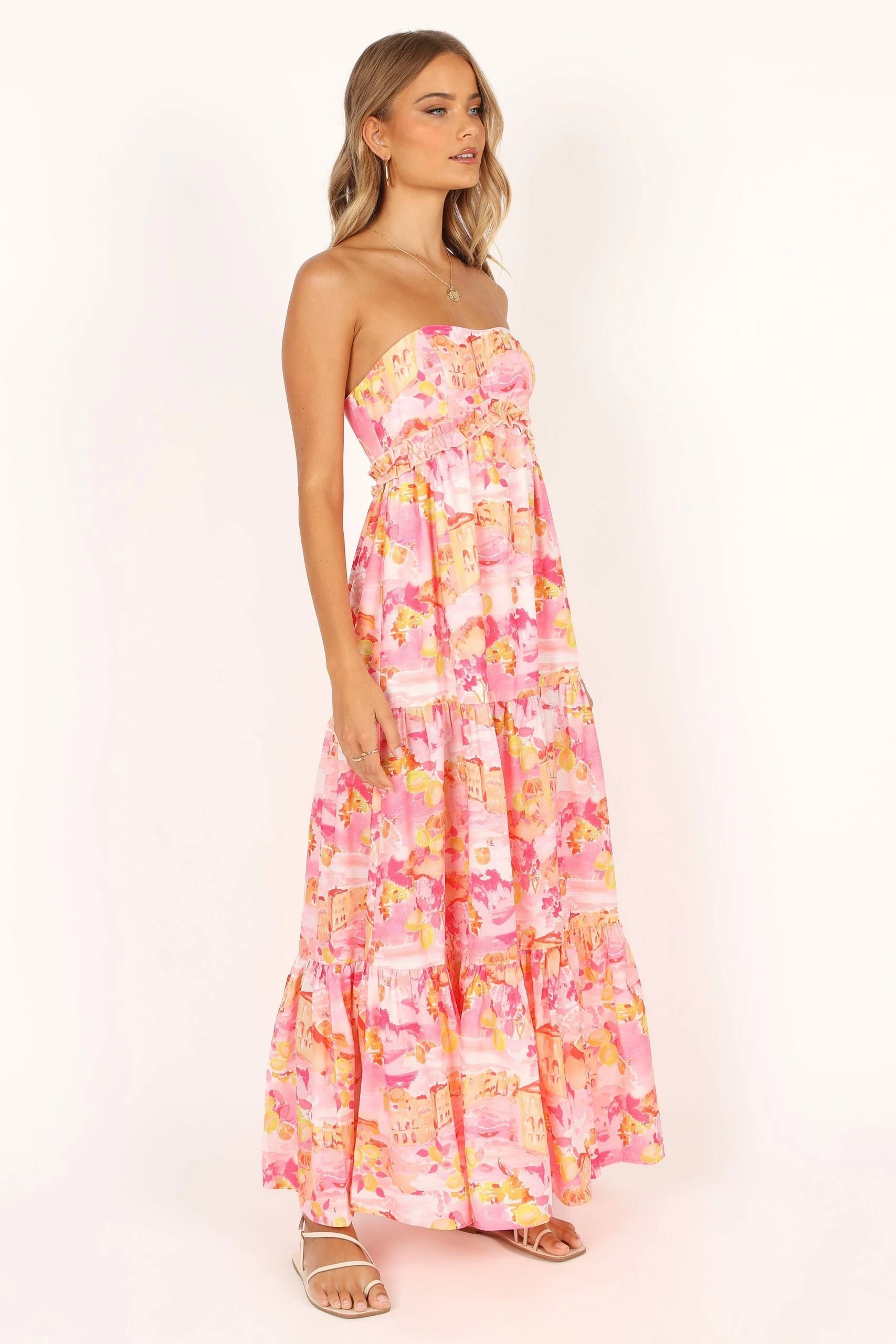 Arianna Strapless Dress - Pink Scenic 14 Arianna Strapless Dress - Pink Scenic - Image 14