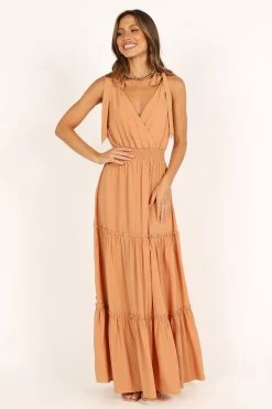 Athena Tiered Maxi Dress - Orange