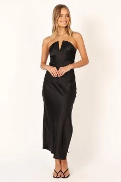 Audrey Strapless Maxi Dress - Black -Dress Shop petal and pup usa dresses audrey strapless midi dress black 33846851469489