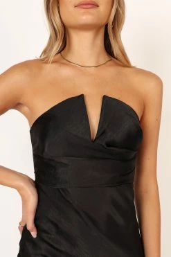 Audrey Strapless Maxi Dress - Black -Dress Shop petal and pup usa dresses audrey strapless midi dress black 33846851764401