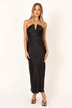 Audrey Strapless Maxi Dress - Black -Dress Shop petal and pup usa dresses audrey strapless midi dress black 33846851829937