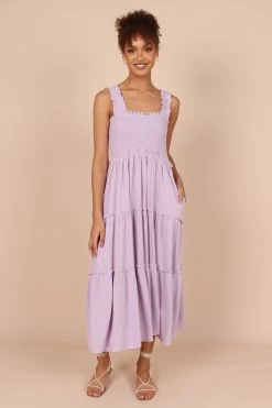 August Shirred Maxi Dress - Lilac -Dress Shop petal and pup usa dresses august shirred maxi dress lilac 32317558128817