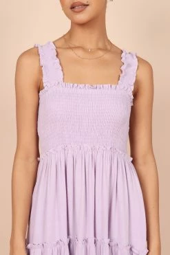 August Shirred Maxi Dress - Lilac -Dress Shop petal and pup usa dresses august shirred maxi dress lilac 32317558194353