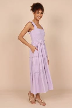 August Shirred Maxi Dress - Lilac -Dress Shop petal and pup usa dresses august shirred maxi dress lilac 32317558259889