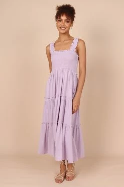 August Shirred Maxi Dress - Lilac -Dress Shop petal and pup usa dresses august shirred maxi dress lilac 32317558292657