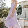 August Shirred Maxi Dress - Lilac