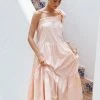Ava One Shoulder Maxi Dress - Peach