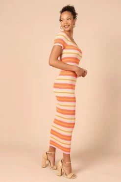 Bardotte Midi Dress - Pink -Dress Shop petal and pup usa dresses bardotte maxi dress pink 32214000468145